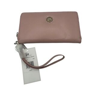 Jessica Moore Continental Wristlet Wallet Pink JM-106-PK Pink New Silver‎ Logo